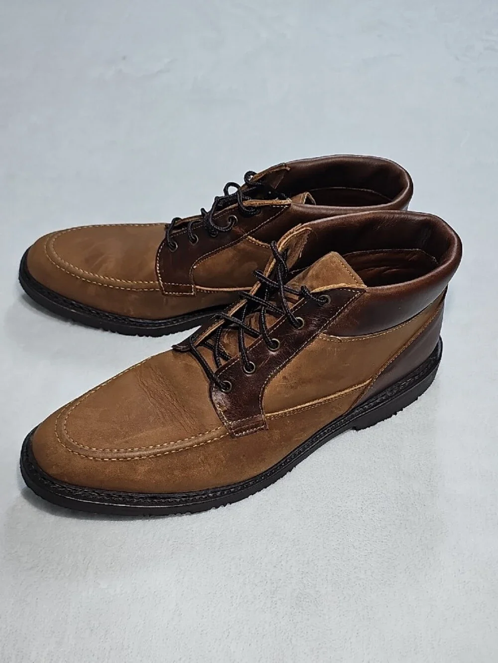 Allen Edmonds Two-Tone Brown Leather Chukka Boots